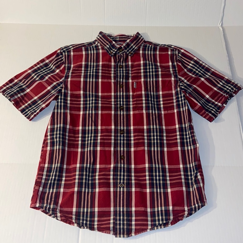 Carhartt Men’s Medium Relaxed Fit Short Sleeve Plaid Button Down Shirt